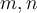 m,n